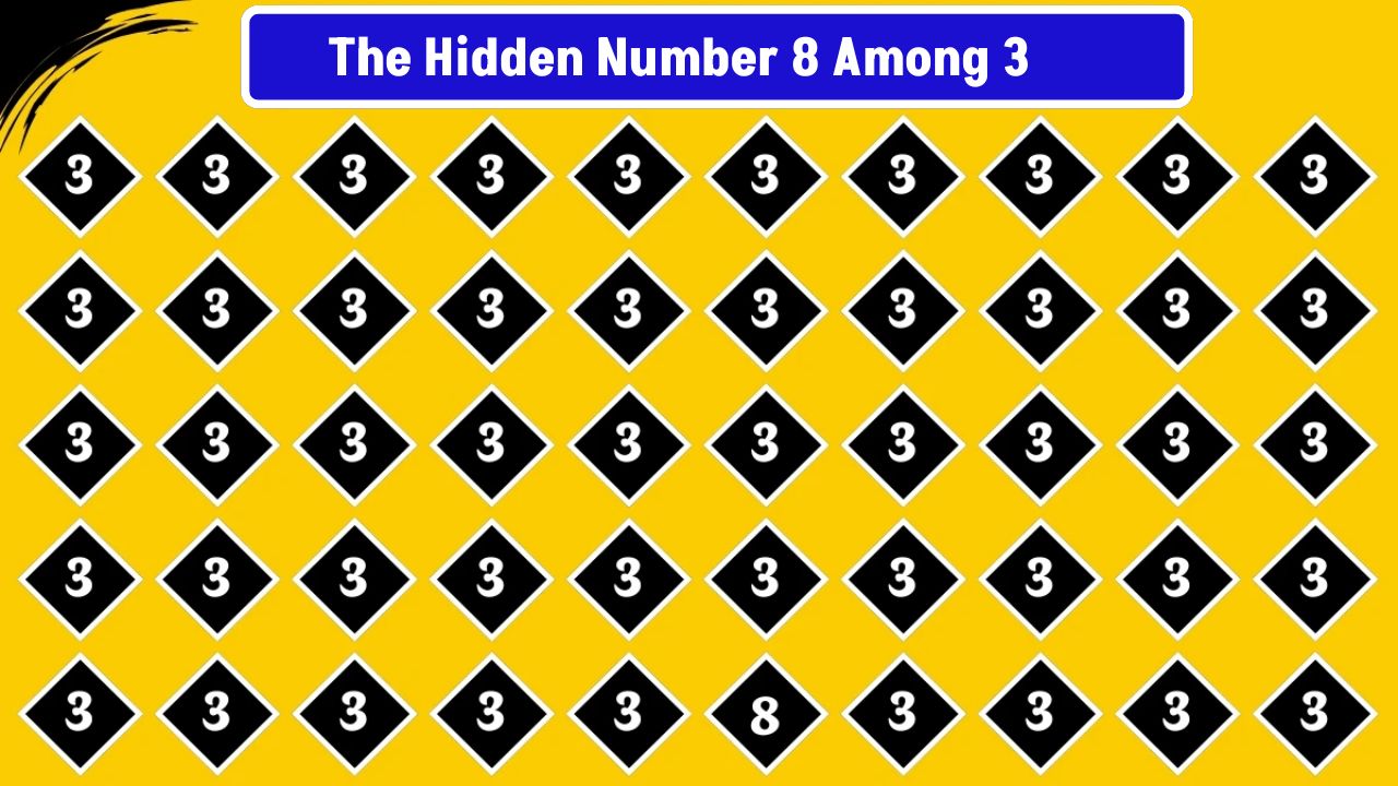 Can You Spot the Hidden Number 8 Among 3s in 8 Seconds